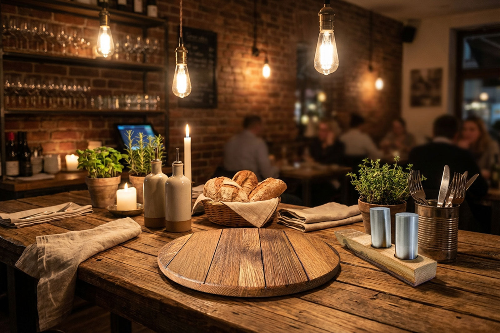 Professionelle Gastronomie-Ausstattung & Tisch-Deko aus Eiche