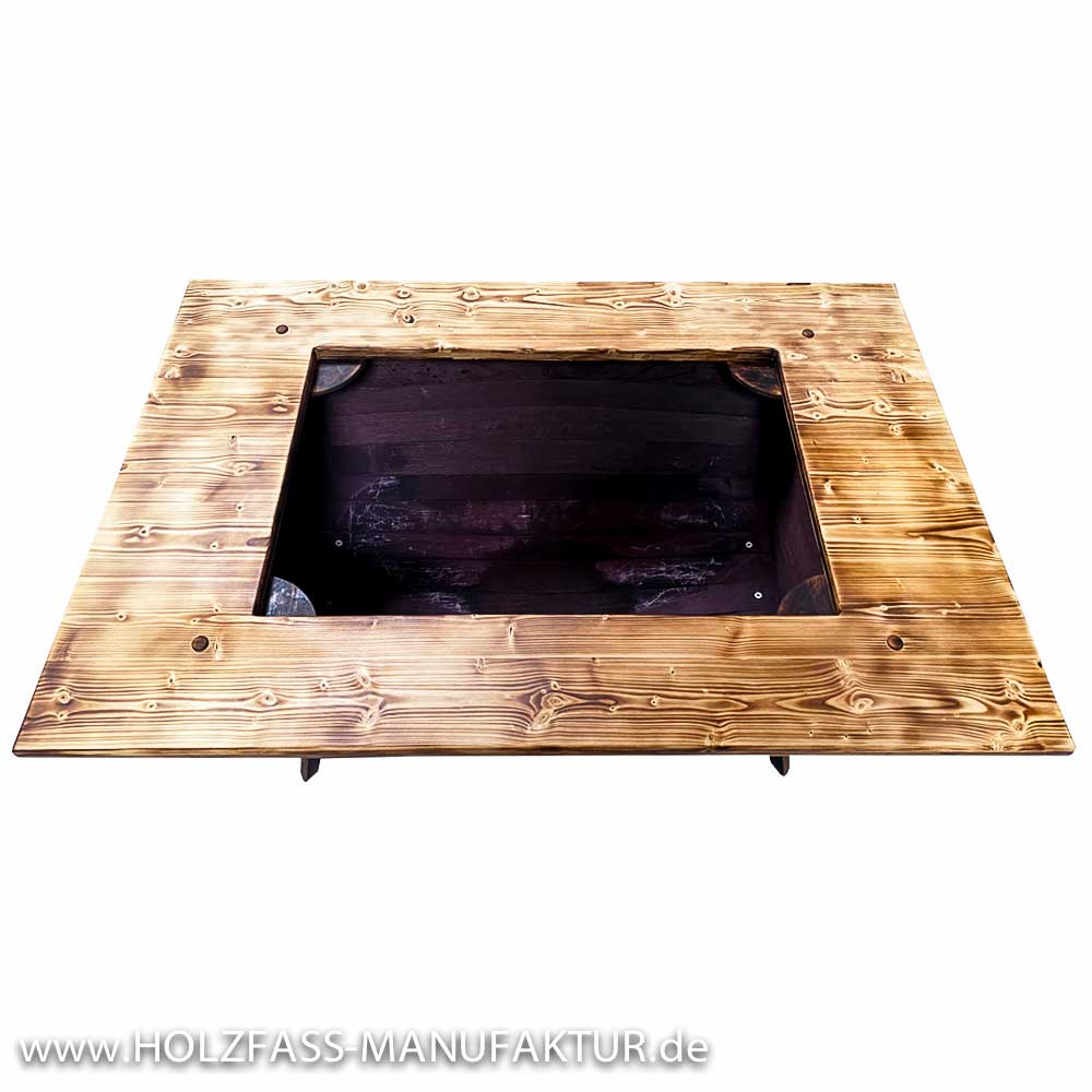 Rustikaler Couchtisch aus Holz mit Stauraum