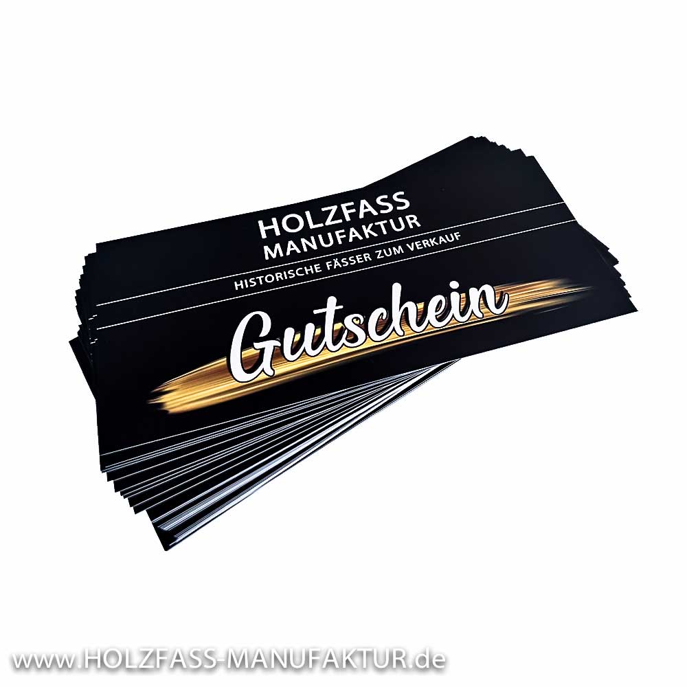Geschenkgutschein auf das Sortiment von Holzfass-Manufaktur