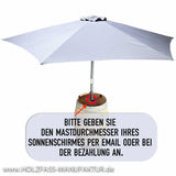 Weinfass als Stehtisch mit Sonnenschirm