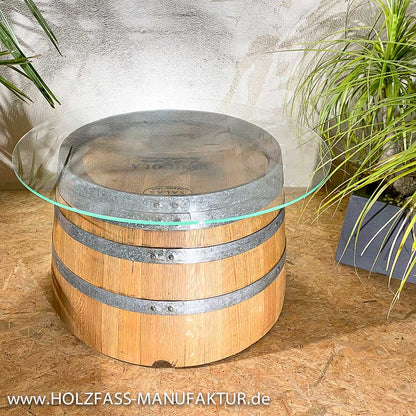 Couchtisch Klassik-holzfass-weinfass-geschliffen-geolt