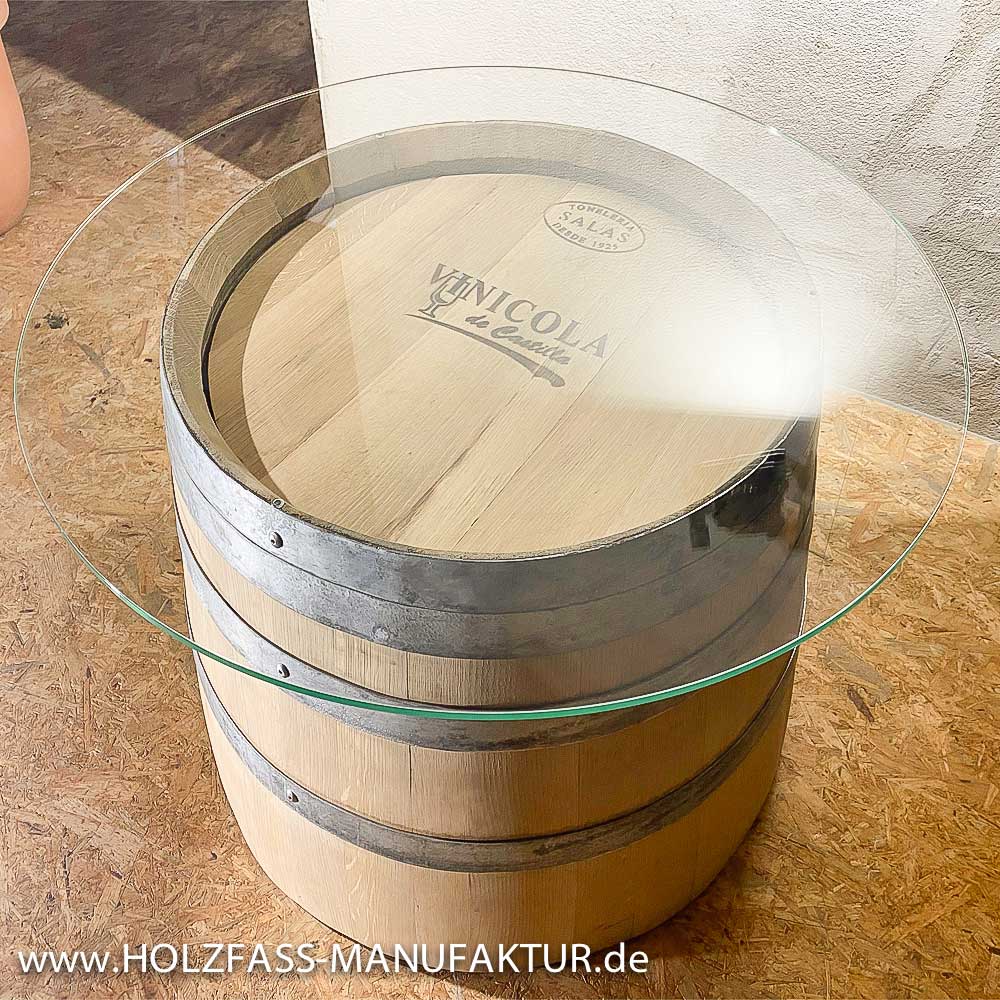 Fass Couchtisch mit Glasplatte kaufen