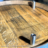 Weinfass - Holzfass - Stehtisch mit Glasplatte und Abstandshalter