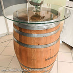 Weinfass - Stehtisch mit Glasplatte & Abstandshalter