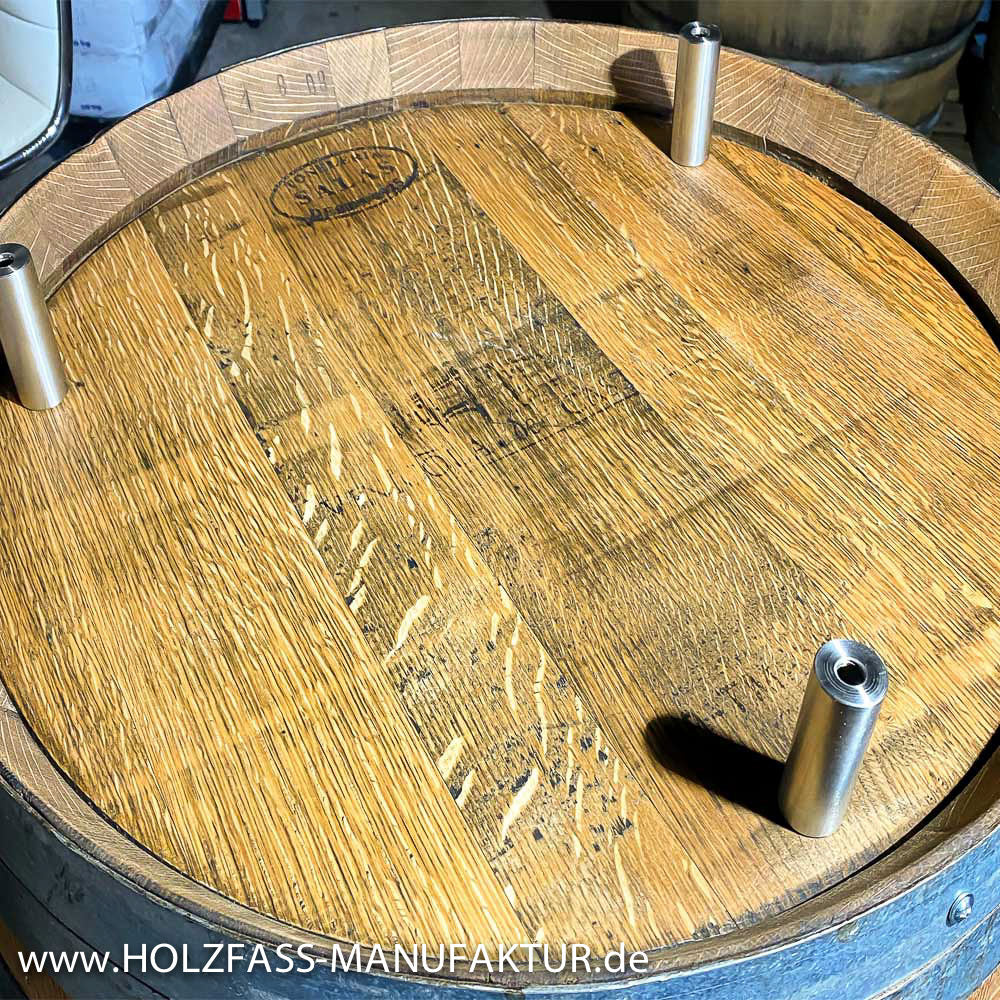 Weinfass - Stehtisch mit Glasplatte &amp; Abstandshalter
