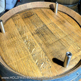 Weinfass - Holzfass - Stehtisch mit Glasplatte und Abstandshalter